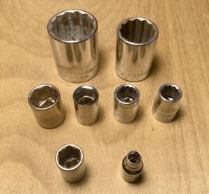 Lot of 8 Craftsman Sockets - 1/2&#034; Drive - 3/8&#034; Drive - 1/4&#034; Drive - SAE &amp; METRIC