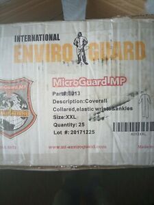 INTERNATIONAL ENVIROGUARD 8013XXL COVERALL MICROGUARD ELASTIC WRIST ANKLE PK 25