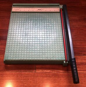 Vintage Premier 12” Paper Cutter Trimmer Model 212 Style G 1985 Green Chicago