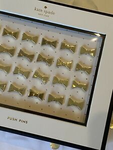 KATE SPADE NEW YORK GOLD BOW PUSH PINS.  NIB.