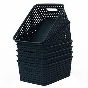 Woven Plastic Storage Baskets (6 Packs)