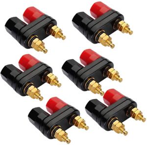 6 PCS Banana Plugs Couple, Terminals Red Black Connector Amplifier Terminal