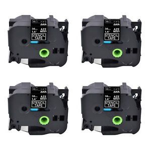 4PK Compatible with Brother STe-161 Stencil Label Tape Cassette Black 36mm Wide