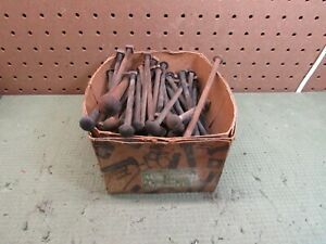 LOT VINTAGE LAMSON 1/4&#034; X 5 1/2&#034; BLACK IRON CARRIAGE BOLTS WITH SQUARE NUTS