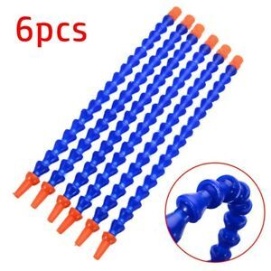 6pcs Plastic Flexible Water Oil Coolant Pipes Hose Round Nozzle 300mm for Lathe