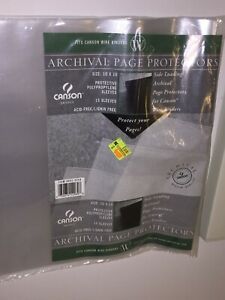 Archival Page Protectors ~ 15 Sleeves ~ Full Sheet 10x10 ~ Fits Canson Binder