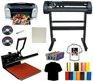 15x15&#034; Heat Press 28&#034; 24&#034; Laser Vinyl Cutter Plotter,Printer Refills PU,Tshirt