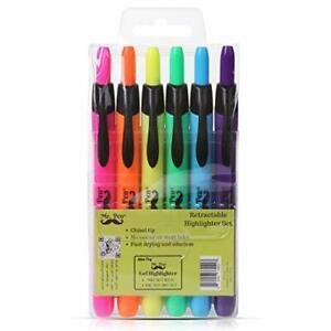 Mr. Pen- Highlighters, Retractable Highlighters, 6 Pack, Highlighters Assorted C