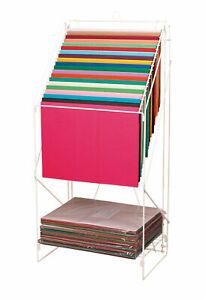 Tissue Paper Rack - White Wire - Floor Standing (23&#034;W x 15&#034;D x 49&#034;H)