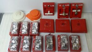 Lot of 17 Simplex 4000 Series Sensor Bases, Wall Mount Strobes &amp; Pull Stations