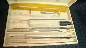 Vintage DISSECTING TOOL KIT in Hard Plastic Case w/ Misc Tools - Please READ!