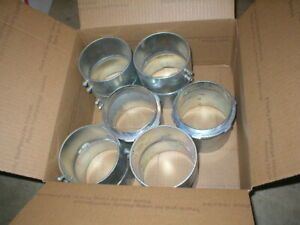 3 1/2&#034; Used E.M.T. Steel Set Screw Couplings &amp; Connectors w Locknuts: Lot of 6