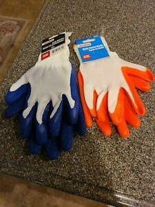 NITRILE COATED GLOVES ONE SIZE FITS MOST. (2 PAIRS).