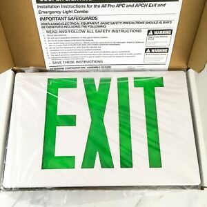 NEW LED Green Exit Sign Cooper Lighting ALL-PRO Thermoplastic Exit/Emergency