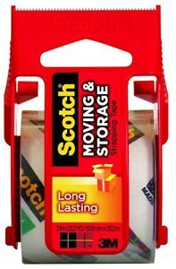Scotch 165 Moving and Storage Tape, Clear, 1.88&#034; x 22 Yards