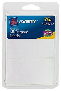 06117 Rectangle Label, White, 1.5 x 2.75-In., 76-Ct. - Quantity 6