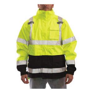 TINGLEY J24122 Rain Jacket,Class 3, Type P,Blk/Ylw,5XL