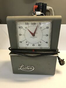 Lathem Punch Time Clock with One Key...Works....Vintage