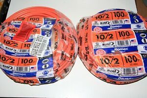 [Lot of 2] Orange 100-FT (200-FT) 10/2 NM-B W/GROUND ROMEX HOUSE WIRE/CABLE