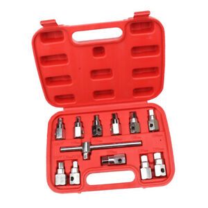 Garage Tool-Square Hexagon Oil Drain Plug Key Socket T-bar Removal Kit 12pcs
