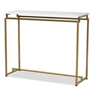 BAXTON STUDIO 161-10484 Renzo Gold Finished Metal Console Table with Faux