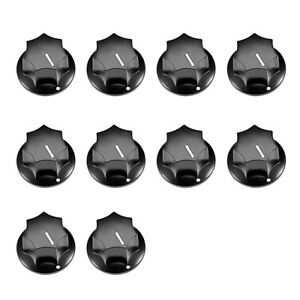 10Pcs 6mm Insert Shaft 24x15mm Plastic Potentiometer Rotary Knob Pots Black
