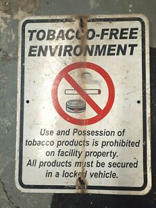 Sign Aluminium No Smoking Metal Tobacco Free Environment Property Signage