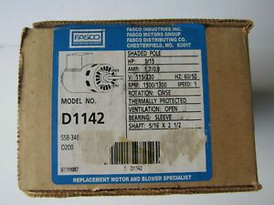 FASCO 7163-4341 D1142 Refrigeration Motor 1.7 Amp 1300/1500RPM 1/15HP 115/230V