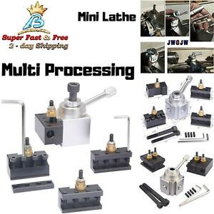 9pc Multi Use Mini Lathe Quick Change Steel Tool Post &amp; Holders Tooling Package