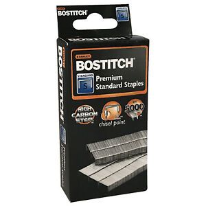 Stanley Bostitch Premium Standard Staples, 1/4&#034;, High Carbon Steel, 5,000/Box