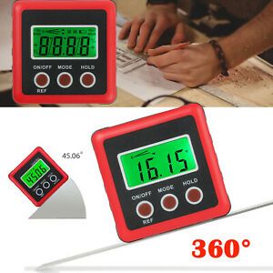 Digital Inclinometer Level Box Protractor Angle Finder Bevel Gauge Magnet 4*90°