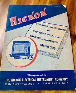 Hickok Model 209 VTVM operation instructions Original manual.
