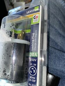 Locking Plug L6-30P L630 P 240V 250V rated Leviton 2621
