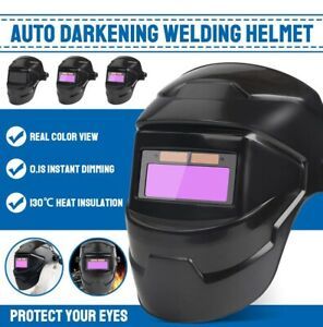Solar Powered Auto-Darkening Welding Helmet Grinding Welder Mask Safe New