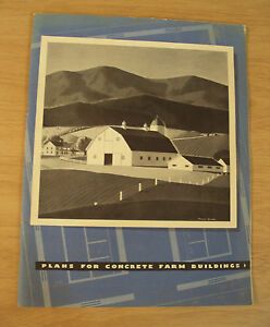 VTG 1942 WWII PORTLAND CEMENT Advertising~&#034;PLANS for CONCRETE FARM BUILDINGS&#034;