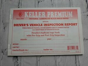 One Keller Premium Drivers Vehicle Inspection Report Paper Trucker Hot Shot Book