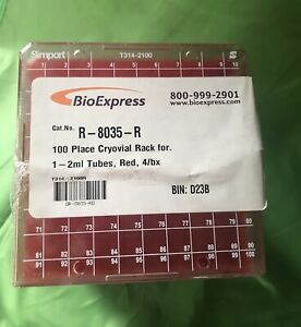 BioExpress 100 Place Cryovial Rack for 1-2ml Tubes, 4box/Pack