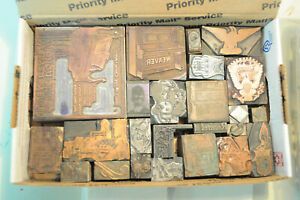 Copper, zinc and solid lead cuts from the last century, mounted type-high