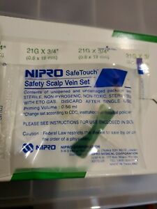 Nipro Scalp Vein Set Size 21G 3/4&#034; Pack of 50 pcs NEW FREE SHIPPING