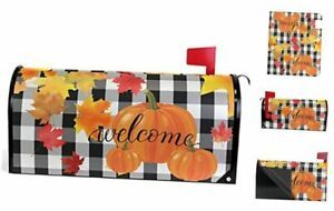 Welcome Fall Pumpkin Owls Sunflower Maple Leaves Mailbox 21 x 18 multi12