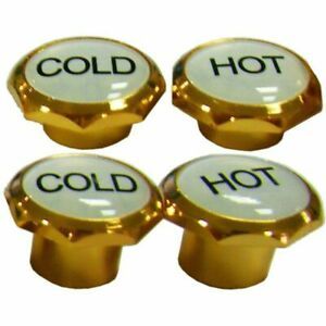 Kinetic 5&amp;10mm Gold Hot And Cold Tap Buttons - 4 Pack