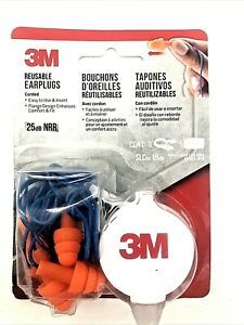 Tekk 3M  25 dB Reusable  Polyurethane Foam  Ear Plugs  Orange  3 pair FAST SHIP