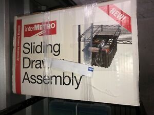 2 Brand New Inter Metro Sliding Draw Assembly Basket Shelfs in Black 18 x 24 x 8