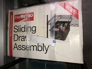 2 Brand New Inter Metro Sliding Draw Assembly Basket Shelfs in Black 18 x 24 x 8