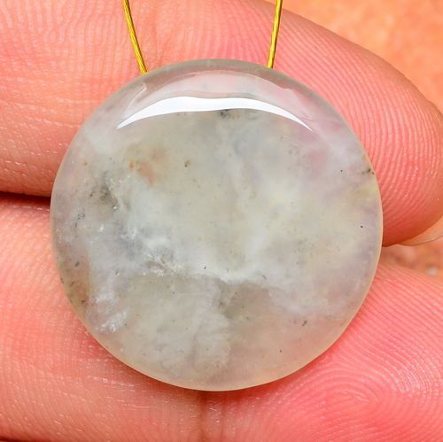 Fabulous! round natural new jade gemstone button 21x21x9mm for sale