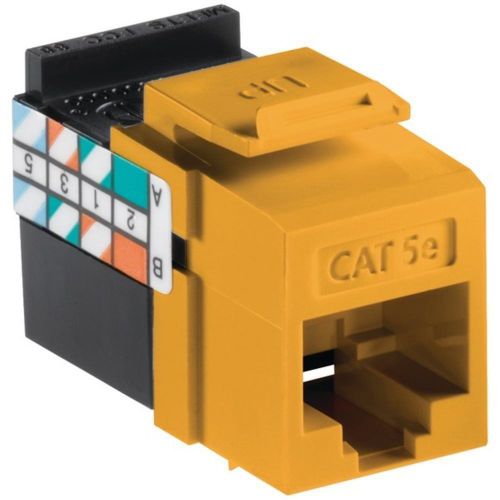 Leviton 5g108-ry5 quickport® cat-5e jack (yellow) for sale