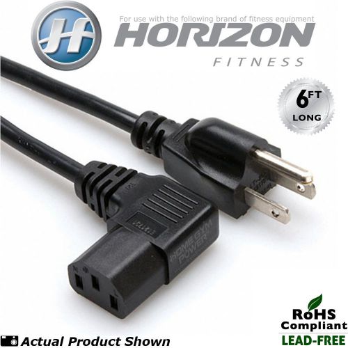 Horizon fitness t4, t6 &amp; t84 treadmill 6&#039; long premium power cord (w/90° angle) for sale