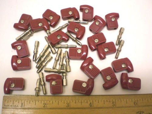 Lot of 20,  90 Degree Banana PLUGS, All red, H.H. SMITH, Made in USA