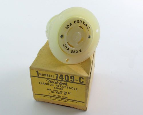 Hubbell 7409-C Twist-Lock Flanged Receptacle - 4 Pole 4W - 20A 3PH 120/208V AC