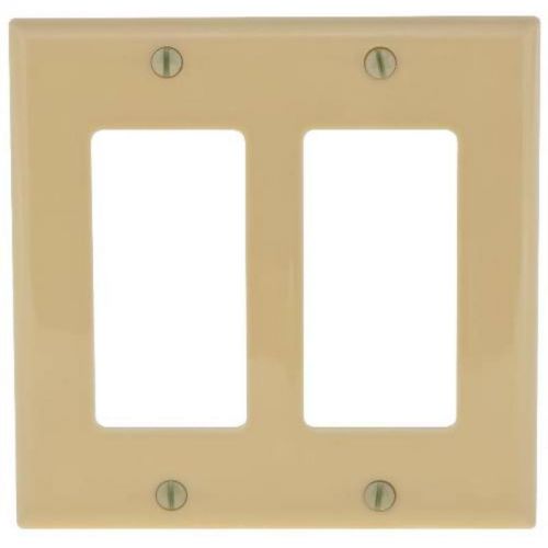 Deco wall plate 2-gang ivory 602529 national brand alternative 602529 for sale